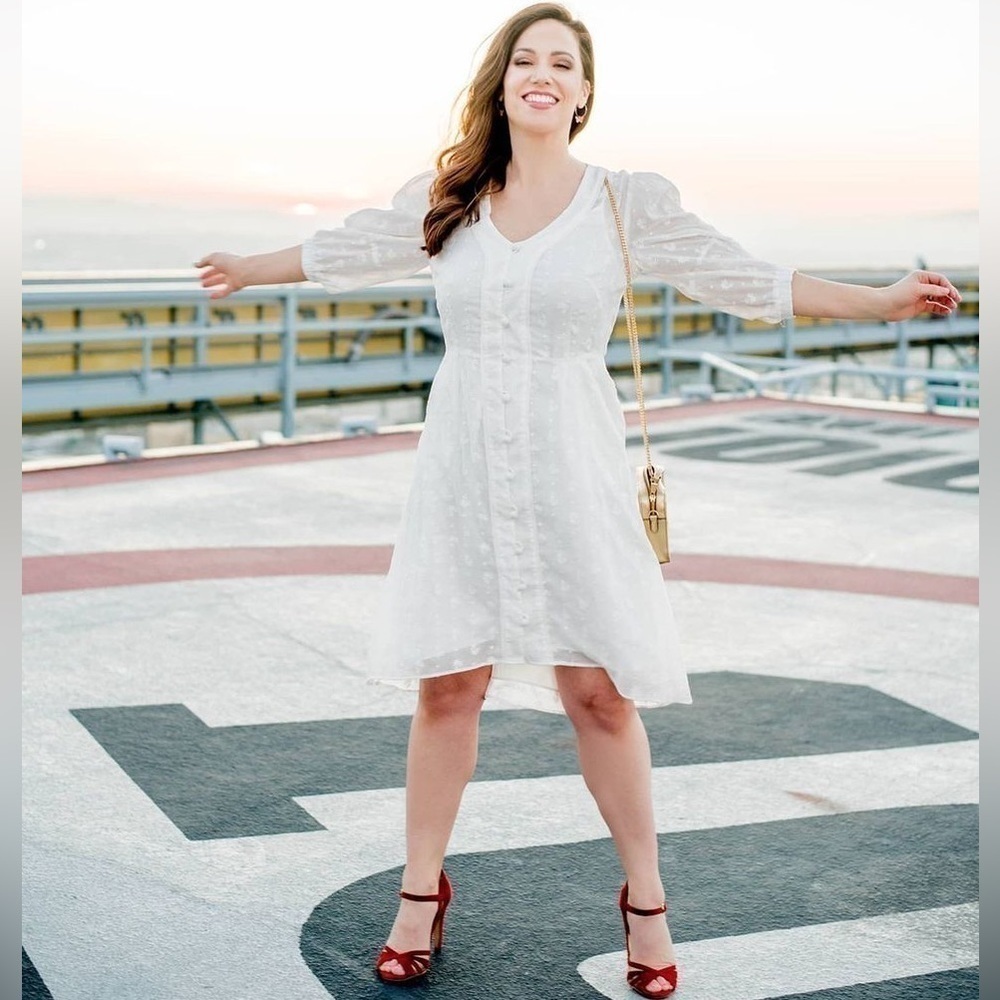 Cabi 8 White Embroidered Button Down Midsummer Dress - Picture 6 of 12